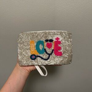 Nursing Beaded Love Design Clutch